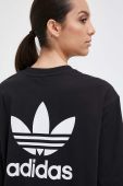 Бавовняна сукня adidas Originals колір чорний midi пряма