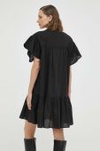 Бавовняна сукня 2NDDAY колір чорний mini розкльошена