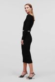 Сукня Karl Lagerfeld колір чорний midi облягаюча (3373893)