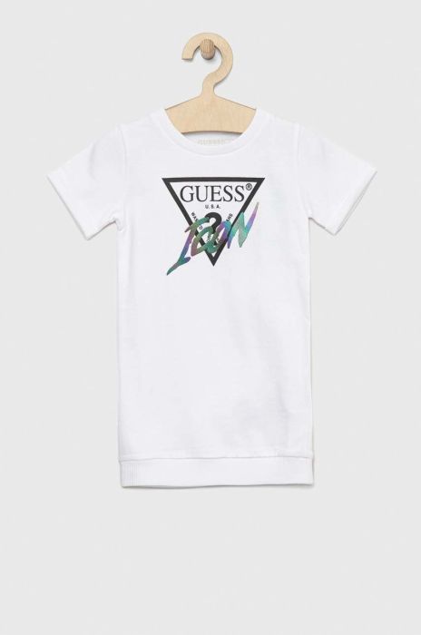 Дитяча бавовняна сукня Guess колір білий mini пряма (2898121)
