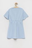 Дитяча бавовняна сукня Pepe Jeans PJL GJ Non-denim mini розкльошена колір блакитний