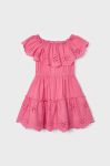 Дитяча бавовняна сукня Mayoral колір рожевий mini розкльошена (2944091)