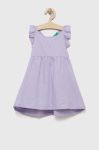 Дитяча льняна сукня United Colors of Benetton колір фіолетовий mini розкльошена (3248230)