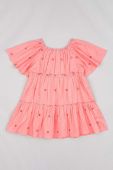 Дитяча бавовняна сукня zippy колір рожевий maxi розкльошена