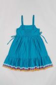 Дитяча сукня з домішкою льону zippy midi розкльошена колір блакитний