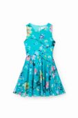 Дитяча бавовняна сукня Desigual колір бірюзовий mini розкльошена