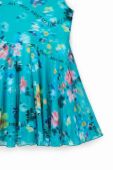 Дитяча бавовняна сукня Desigual колір бірюзовий mini розкльошена