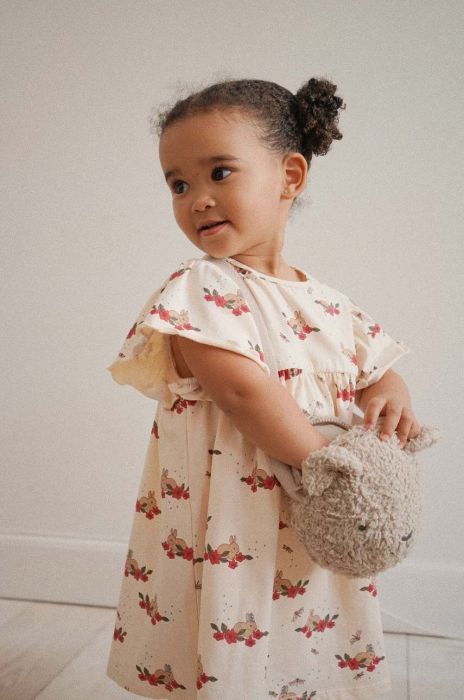 Дитяча бавовняна сукня Konges Sl?jd колір бежевий mini розкльошена (3264157)