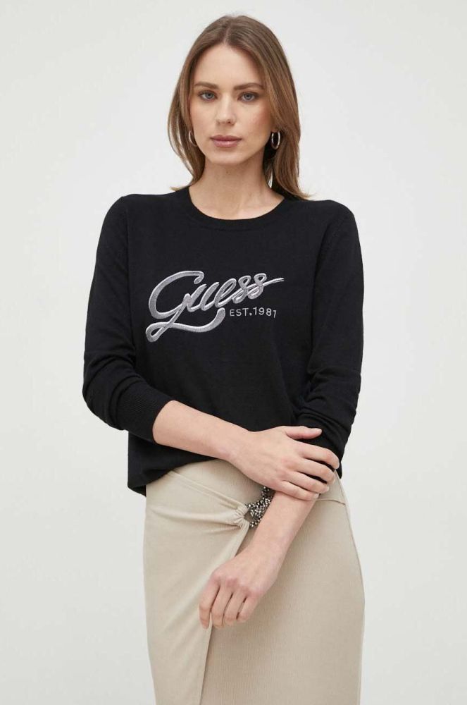 Светр Guess жіночий колір чорний легкий (3023270)
