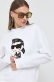 Кофта Karl Lagerfeld жіноча колір білий з аплікацією (2894025)