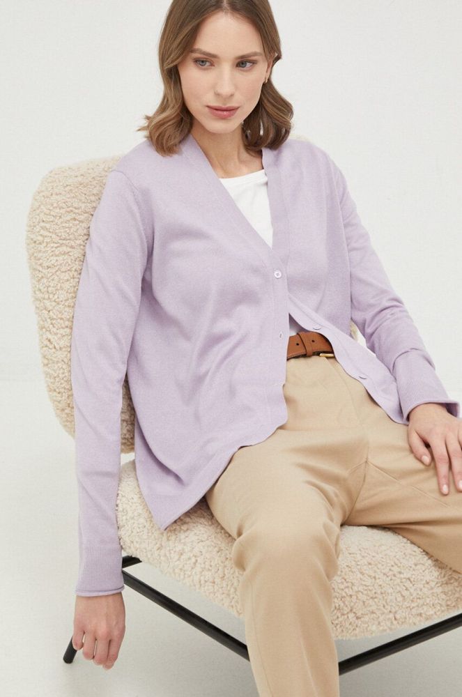Шовковий светр Max Mara Leisure колір фіолетовий легкий (3031887)