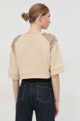 Бавовняна кофта Pinko жіноча колір бежевий з аплікацією (2932115)