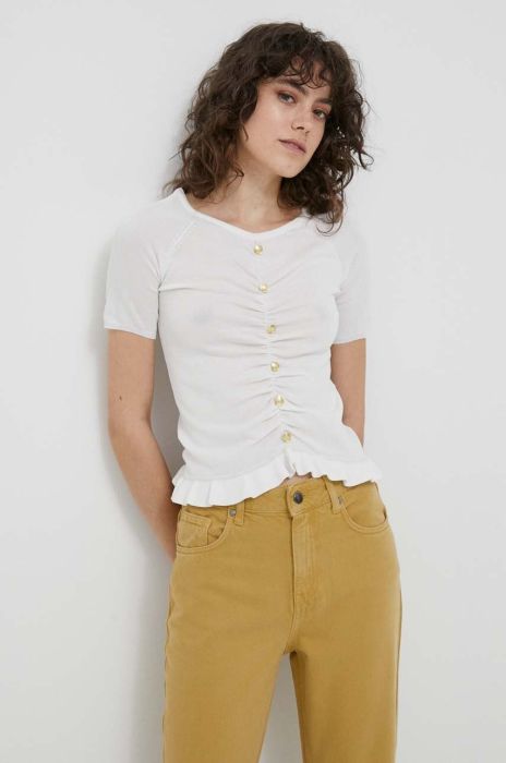 Блузка Artigli жіноча колір білий однотонна (3230386)