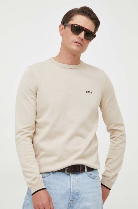 Бавовняний светр BOSS BOSS GREEN колір синій легкий (3295957)