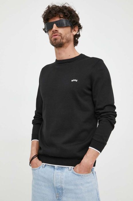 Бавовняний светр BOSS BOSS GREEN колір синій легкий (3295781)