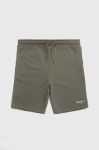 Дитячі бавовняні шорти Pepe Jeans Eddie колір зелений регульована талія