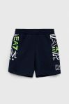 Дитячі бавовняні шорти EA7 Emporio Armani колір синій регульована талія (3074993)