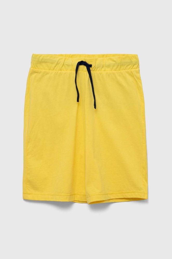Дитячі бавовняні шорти United Colors of Benetton колір жовтий регульована талія (3289026)