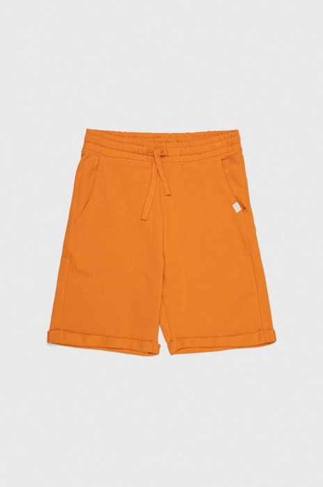 Дитячі бавовняні шорти United Colors of Benetton колір помаранчевий регульована талія
