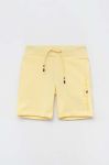 Дитячі бавовняні шорти Tommy Hilfiger колір жовтий регульована талія