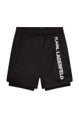 Дитячі шорти Karl Lagerfeld колір чорний регульована талія (3071727)