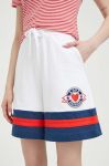 Бавовняні шорти Love Moschino колір білий з аплікацією висока посадка (3196238)