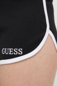 Шорти Guess жіночі колір чорний з аплікацією висока посадка