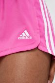 Шорти для тренувань adidas Performance Pacer колір рожевий з аплікацією середня посадка