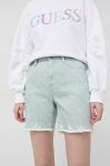 Шорти Guess жіночі колір зелений візерунок висока посадка (3031924)