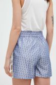 Шорти Guess жіночі візерунок середня посадка колір блакитний