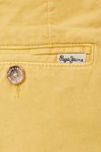 Бавовняні шорти Pepe Jeans Balboa колір жовтий однотонні середня посадка