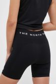 Спортивні шорти The North Face жіночі колір чорний однотонні середня посадка
