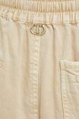 Шорти з домішкою льону Twinset колір бежевий з аплікацією висока посадка