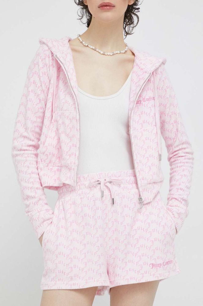 Шорти Juicy Couture жіночі колір рожевий візерунок висока посадка