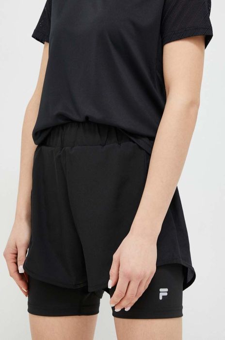 Шорти для тренувань Fila Revin колір чорний однотонні висока посадка