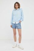 Джинсові шорти Mustang жіночі однотонні висока посадка колір блакитний (3295123)