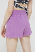 Бавовняні шорти Billabong колір фіолетовий однотонні висока посадка