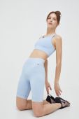 Шорти Tommy Hilfiger жіночі однотонні висока посадка колір блакитний (3194570)