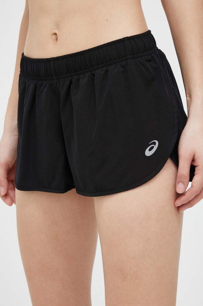 Шорти для бігу Asics Core Split колір чорний однотонні середня посадка