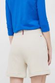 Шорти Tommy Hilfiger жіночі колір бежевий однотонні висока посадка