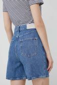 Джинсові шорти Tommy Hilfiger жіночі однотонні висока посадка колір блакитний (2991154)