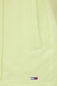 Бавовняні шорти Tommy Jeans колір жовтий однотонні висока посадка