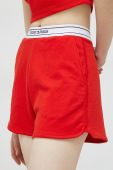 Шорти Tommy Jeans жіночі колір червоний однотонні висока посадка