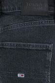 Джинсові шорти Tommy Jeans жіночі колір чорний однотонні висока посадка (3090908)