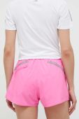Шорти для бігу adidas by Stella McCartney TruePace колір рожевий з принтом висока посадка
