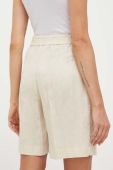 Шорти Samsoe Samsoe жіночі колір бежевий однотонні висока посадка