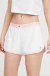 Шорти Tommy Jeans жіночі колір білий однотонні висока посадка