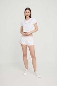 Шорти Tommy Jeans жіночі колір білий однотонні висока посадка