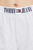 Шорти лаунж Tommy Jeans колір сірий меланж висока посадка