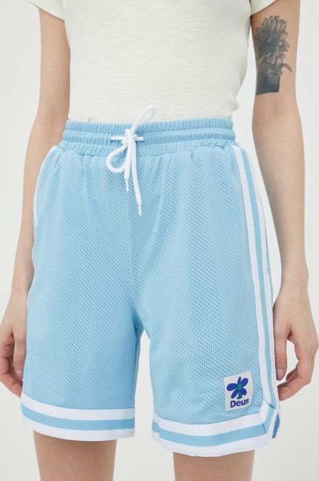 Шорти Deus Ex Machina жіночі однотонні висока посадка колір блакитний (3258148)